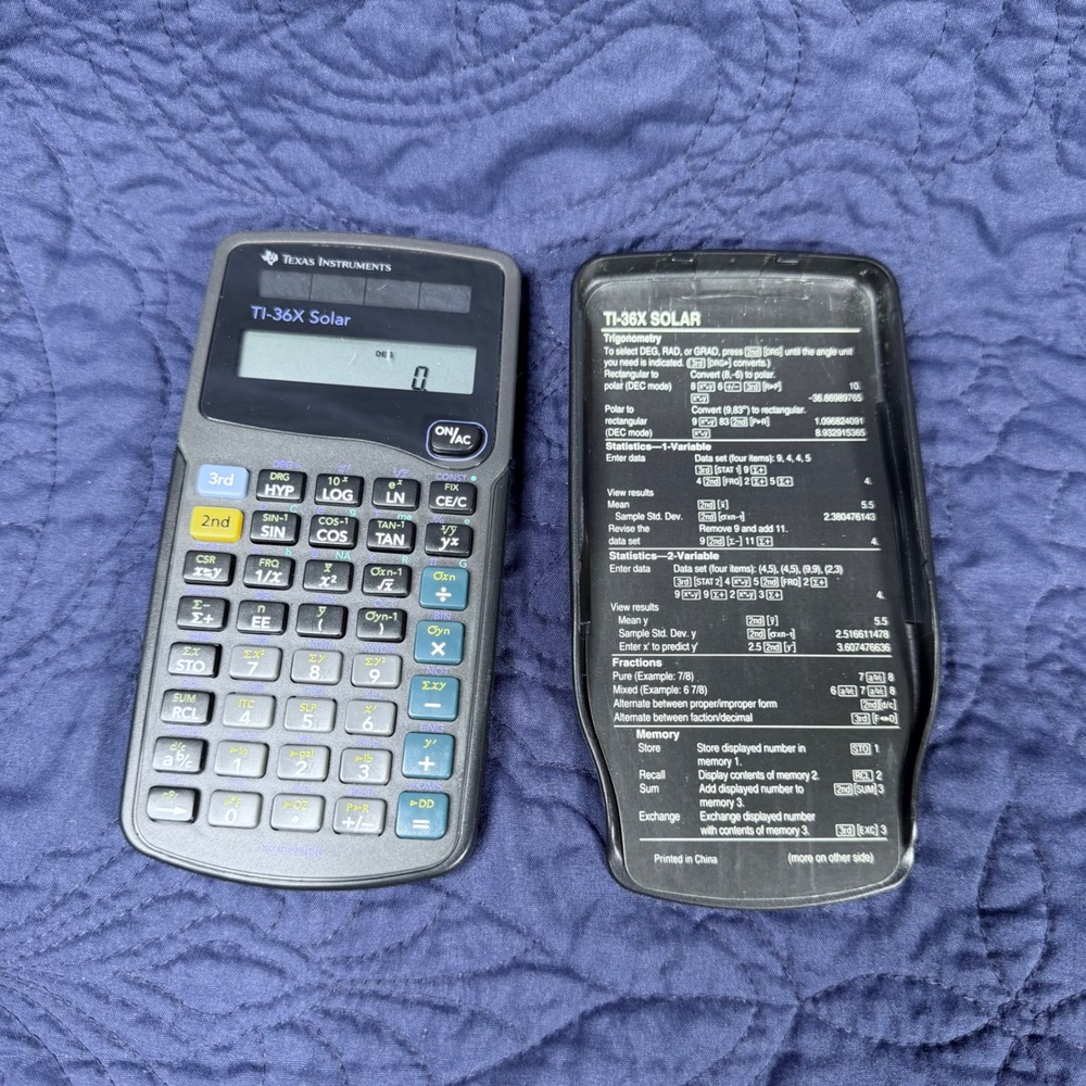 Texas Instruments TI-36X Solar Scientific Calculator Engineering Math Gray Black